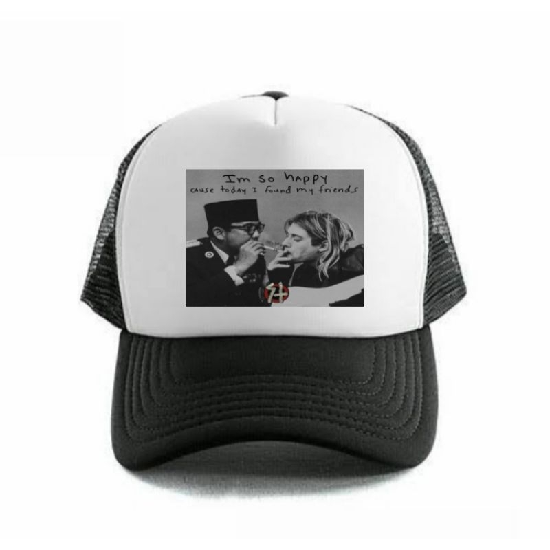 topi jaring hitam putih ir soekarno kurt cobain keren