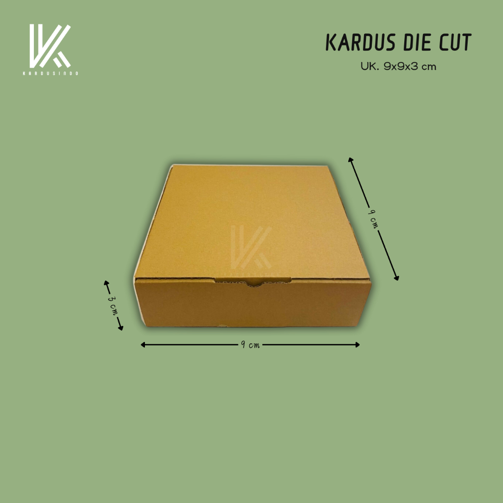 

KARDUS DIE CUT BARU UK 9x9x3 CM