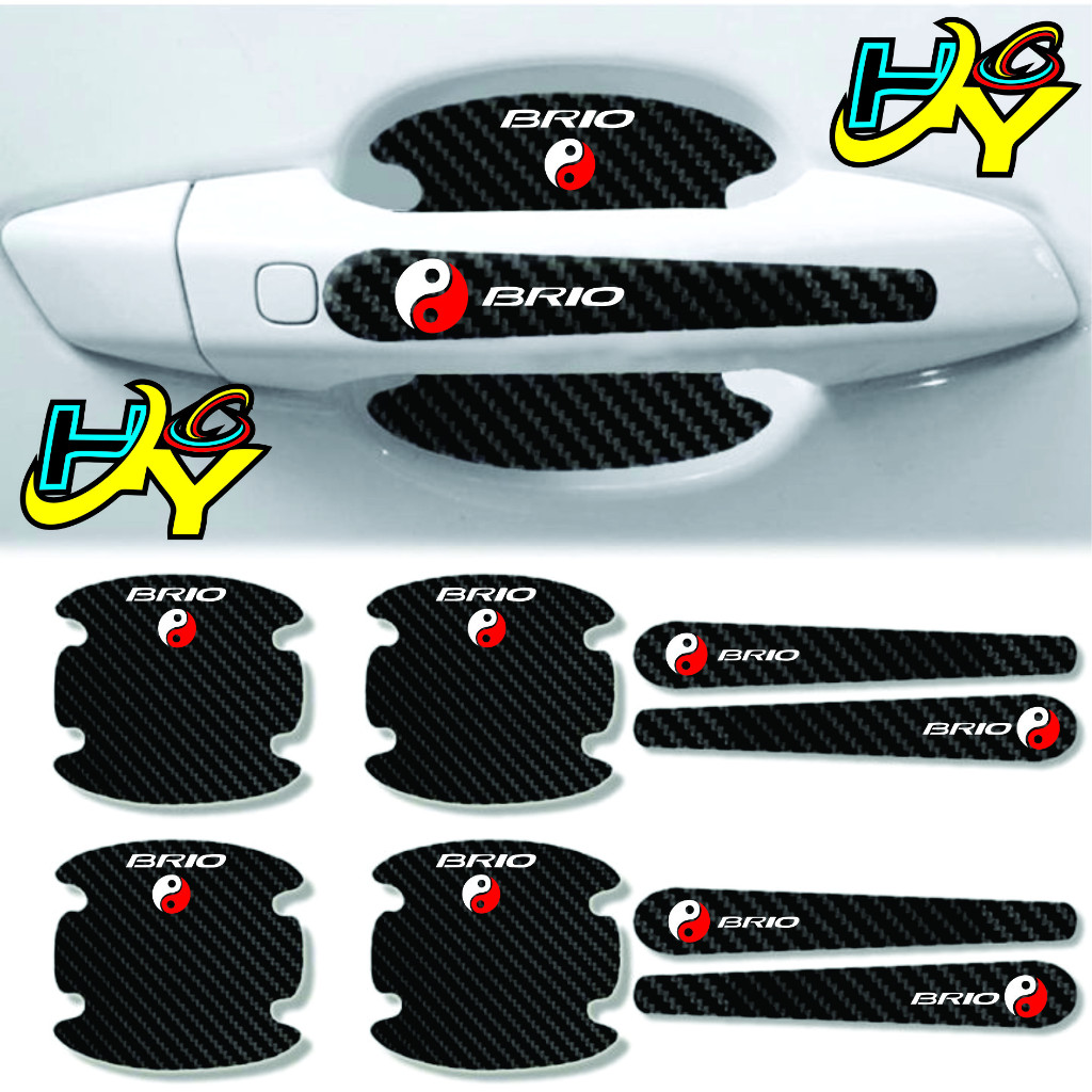 8PCS STICKER HANDLE MOBIL HONDA BRIO STICKER PELINDUNG GAGANG PINTU MOBIL