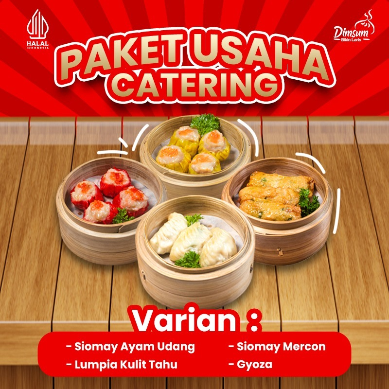 

PAKET USAHA CATERING DIMSUM AYAM UDANG - LUMPIA KULIT TAHU - SIOMAY MERCON - GYOZA - FROZEN FOOD - DIMSUM HALAL