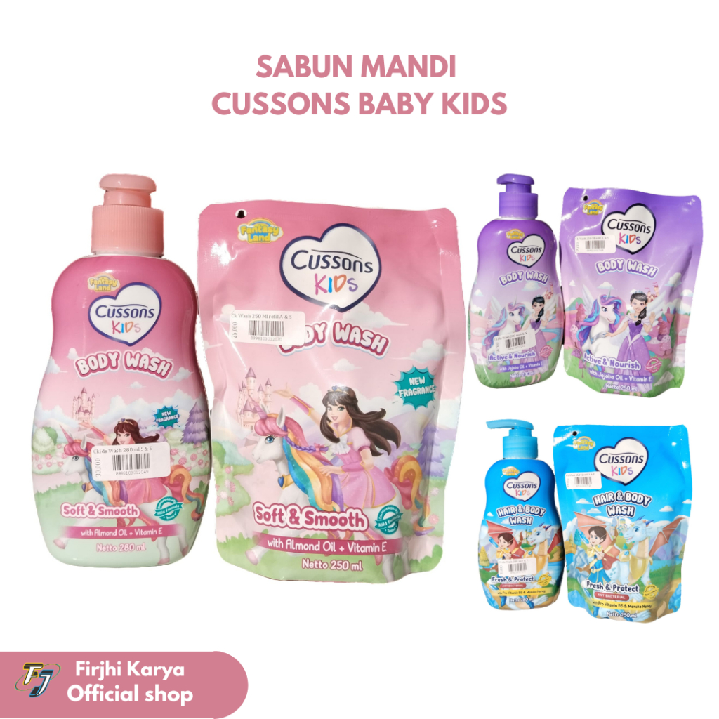 Cussons Kids Body Wash Pump & Refill - Sabun Mandi dan Shampoo Anak Praktis