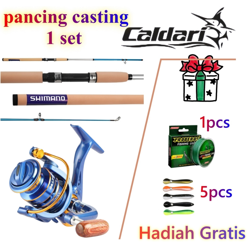 SHIMANO Joran Casting 1 Set 1000-7000 Metal Power Handle Reel Pancing bc murah Joran bc 1.8-3.0m Rod