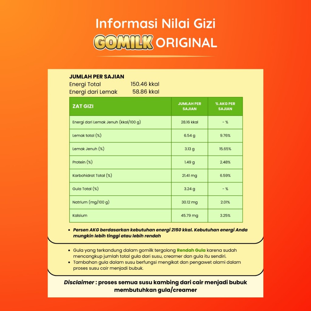 

DA Gomilk Susu Kambing Etawa Plus Herbal Rasa Lezat
