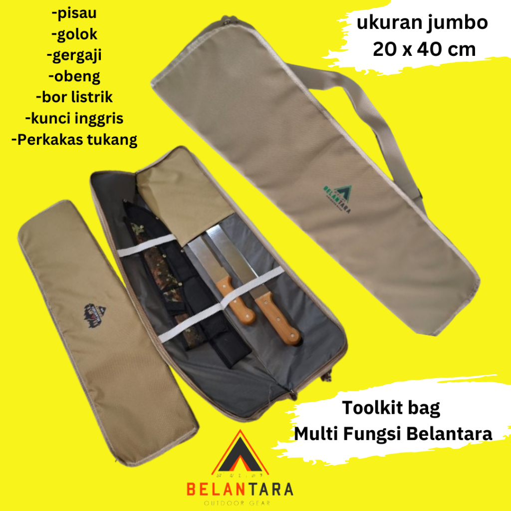 Tas Golok Pisau Bor Obeng Gergaji Alat Perkakas Joran Pancing Busur Panah Toolkit Bag Multifungsi Be