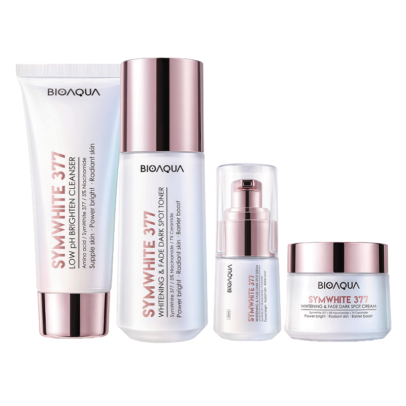 BIOAQUA SymWhite 377 Whitening & Fade Dark Spot Paket Skincare Set With Flek Hitam Serum Cleanser To