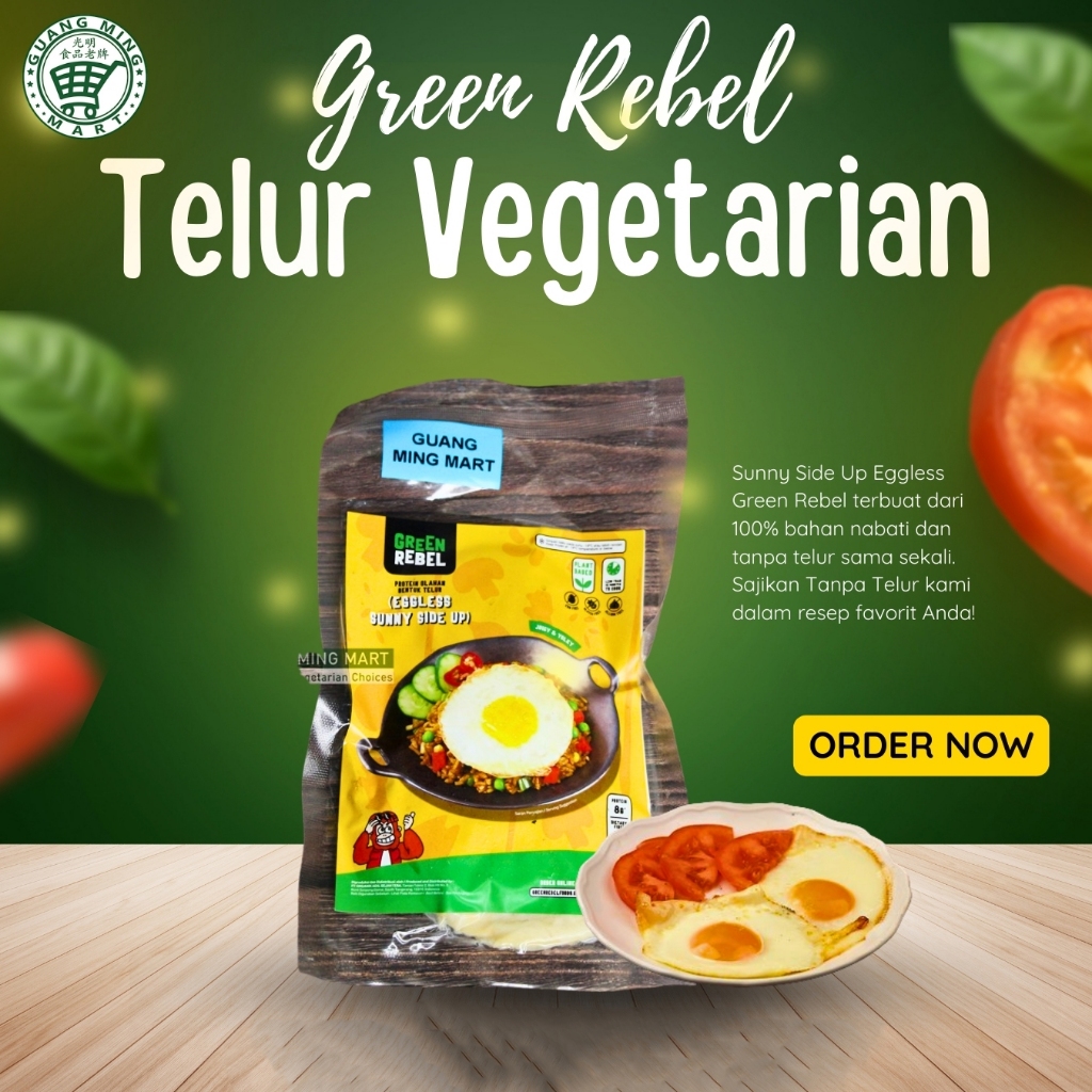 

Sunny Side Up Eggless Green Rebel | Telur Vegetarian