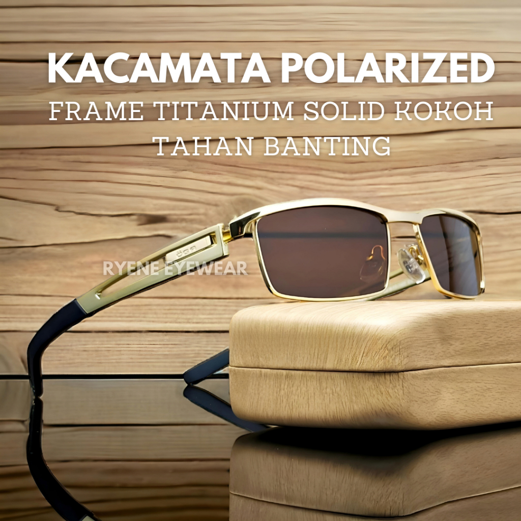 Kacamata Polarized OGA Original Pria Frame Titanium Import Dewasa - OGA 67083