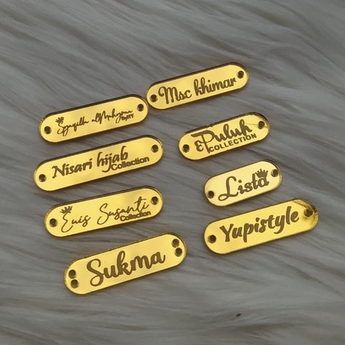 

(GOLD)LABEL HIJAB AKRILIK | LABEL BAJU | MERK | LOGO | BRAND | LOGO JILBAB | KERUDUNG