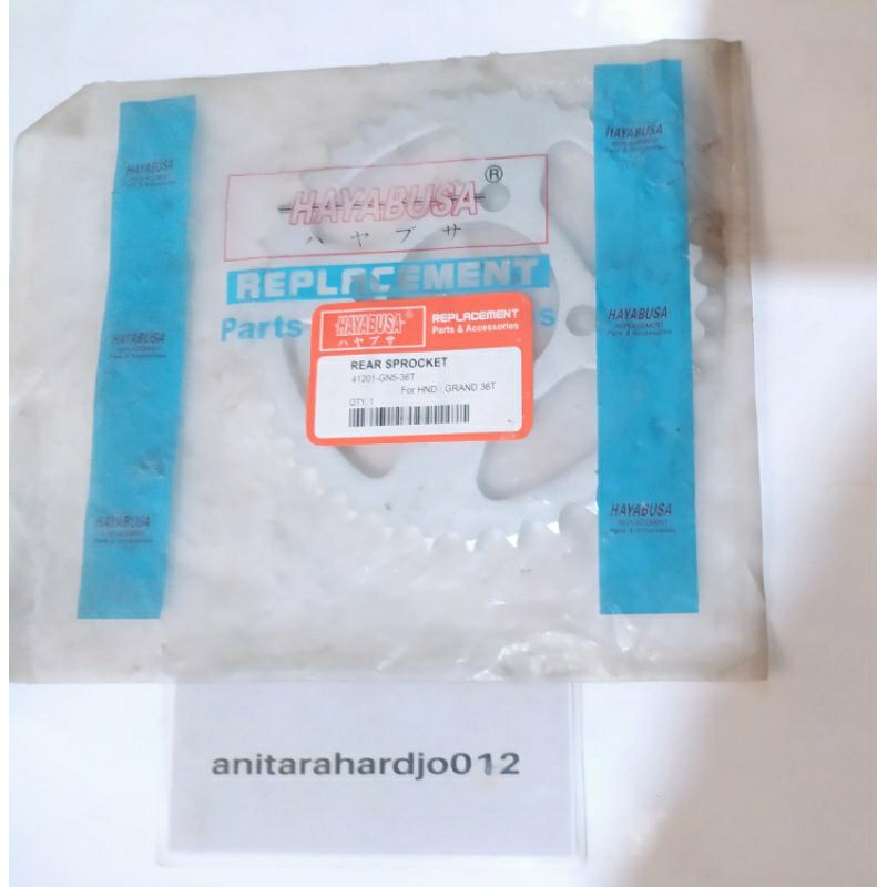 Gear belakang Honda Grand 36T (Hayabusa)