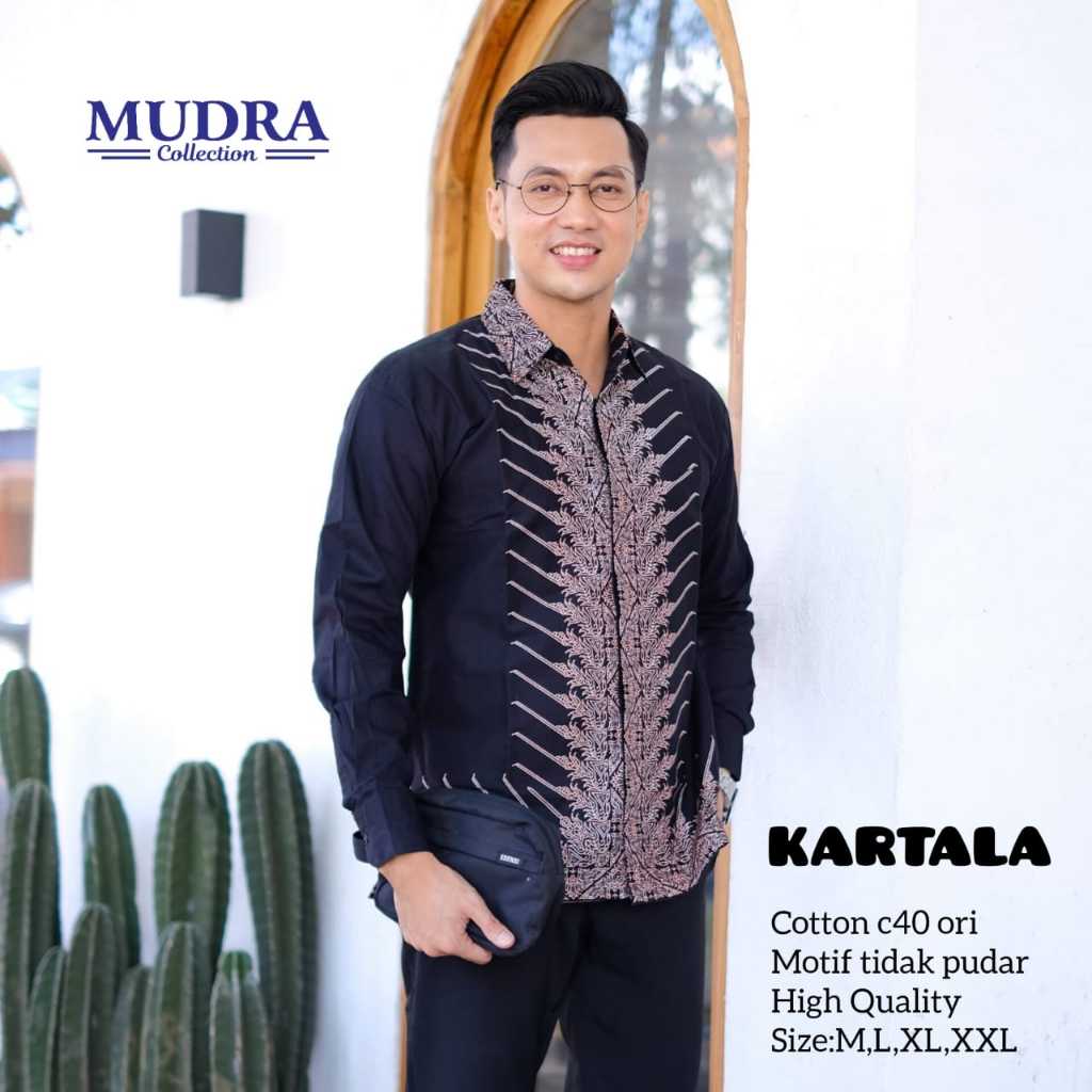 Batik Mudra Collection / Batik Pria Lengan Panjang / Batik Terbaru / Kartala / Mudra Hijab
