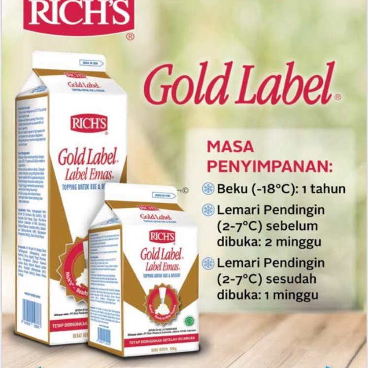 

me Terupdate Richs Gold Label Rich Gold Label Whipping Cream 97gram GosendGrab Only B8