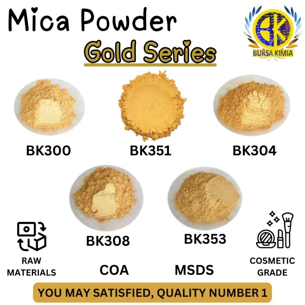 Mika Bubuk Gold Series 1 KG Pewarna Kosmetik DIY Clay Slime Nail Art