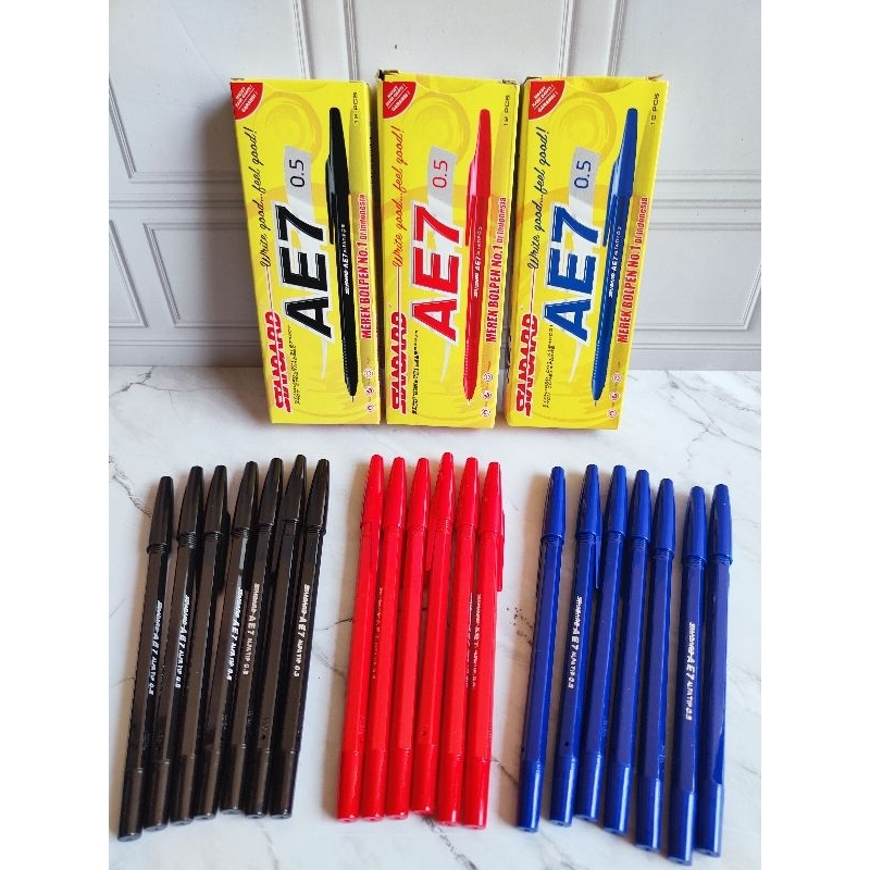 

(1pack/12pcs) Pulpen AE07 Standart 0.5mm/ pena pen pulpen standart sekolah