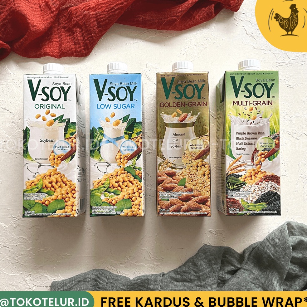 

s5 Ready Stock VSoy Susu Kedelai All Variant 1 Liter VSoy Soya Bean Milk K4