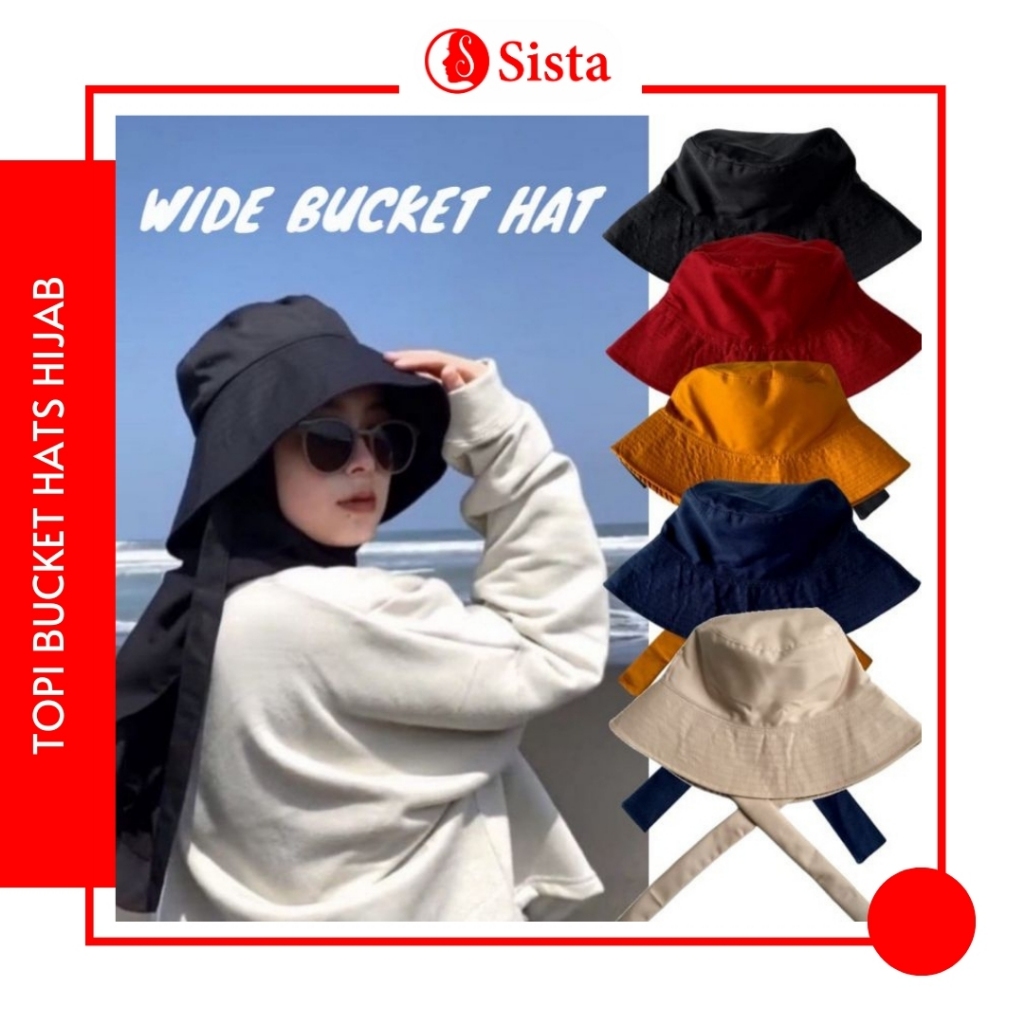 Topi Bucket Hats Hijab / Topi Bucket Kekinian Bahan Kanvas