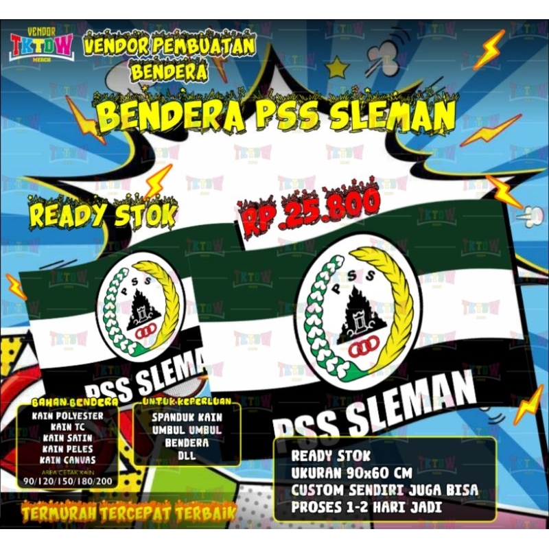 BENDERA PSS SLEMAN READY STOK DAN CUSTOM ( PSS SLEMAN )