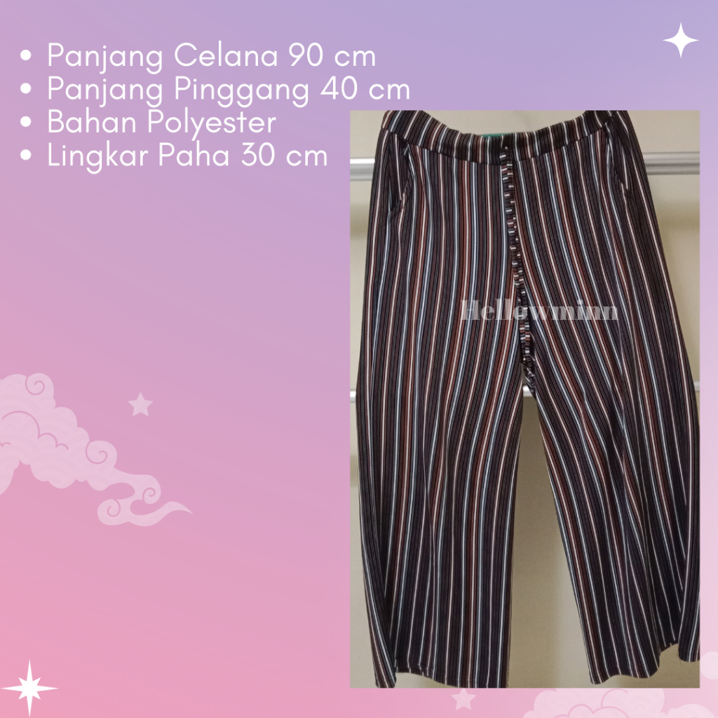 Preloved Celana Kulot Garis garis