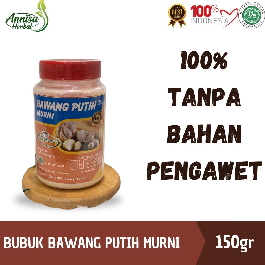 

BAWANG PUTIH MURNI BUBUK TOPLES 150GR/100%ALAMI