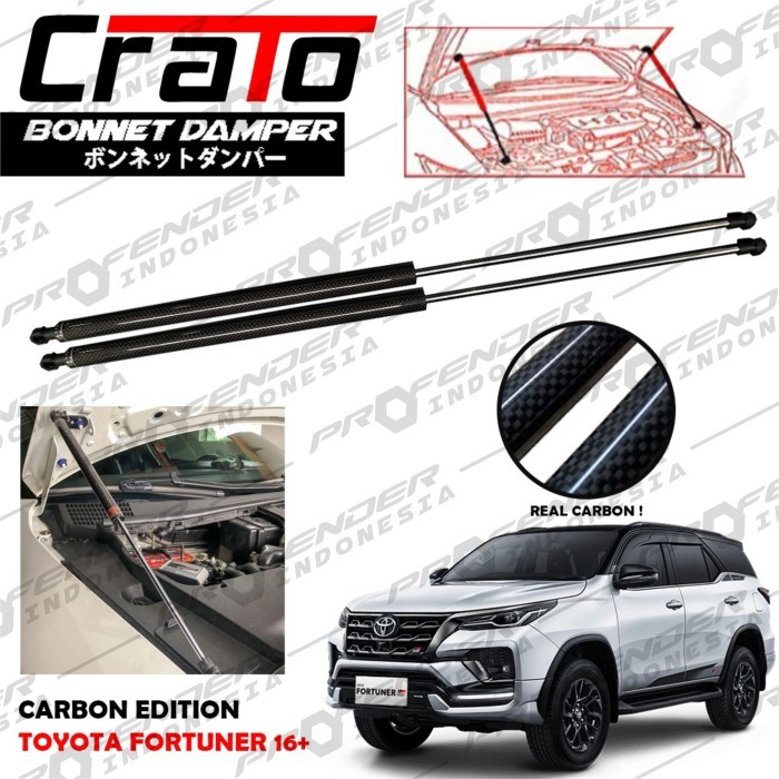 CRATO CARBON - Aksesoris Shock kap mesin Hood Damper CRATO CARBON - Toyota All New Fortuner Hilux Re