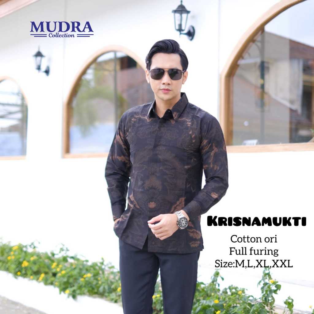 Batik Mudra Collection / Batik Pria Lengan Panjang / Batik Terbaru / Krisnamukti / Mudra Hijab