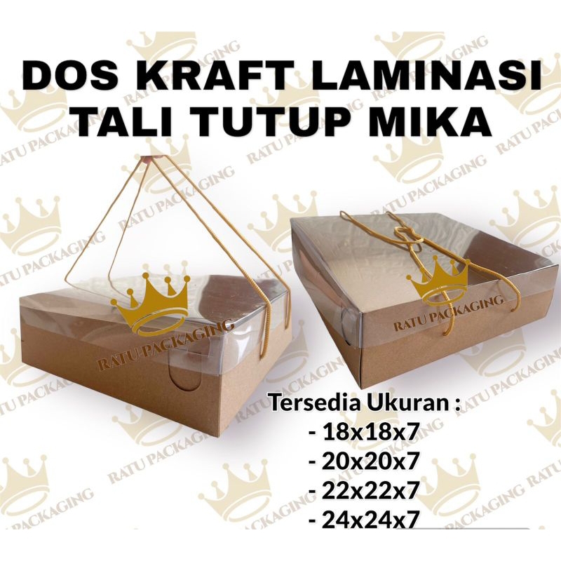 

[10PCS] RATU | DOS KRAFT LAMINASI TALI TUTUP MIKA TINGGI 7 CM kardus box souvenir hampers