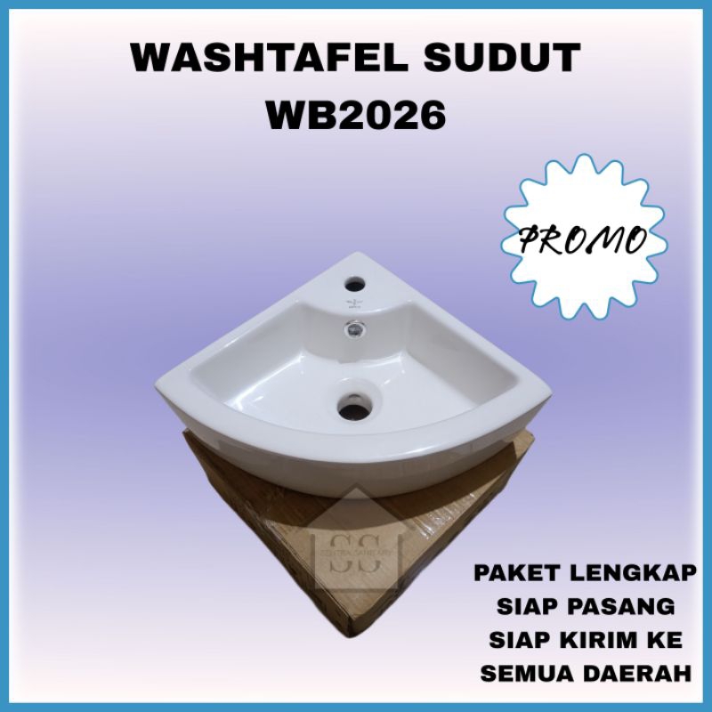 Wastafel Sudut/Sericite/2026/Wastapel/Keramik/Putih