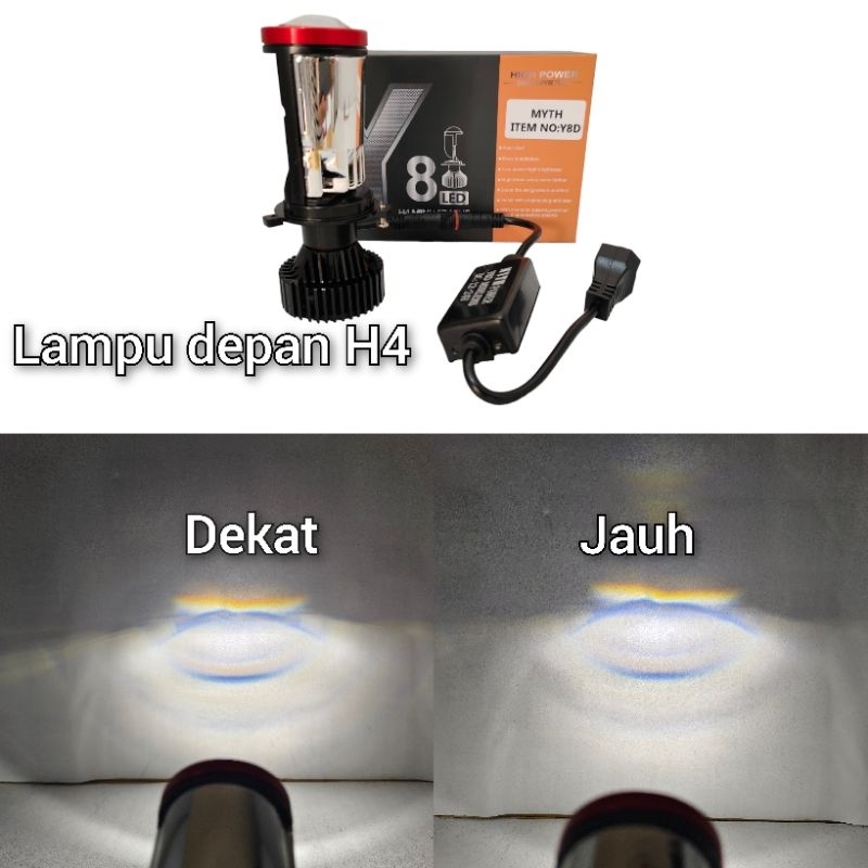 Lampu Depan LED H4 jauh dekat putih sinar RHD Original MYTH