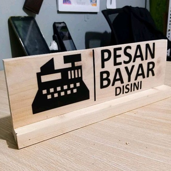 

KODE F45U Papan Tanda Meja Pesan Bayar Disini Sign Board