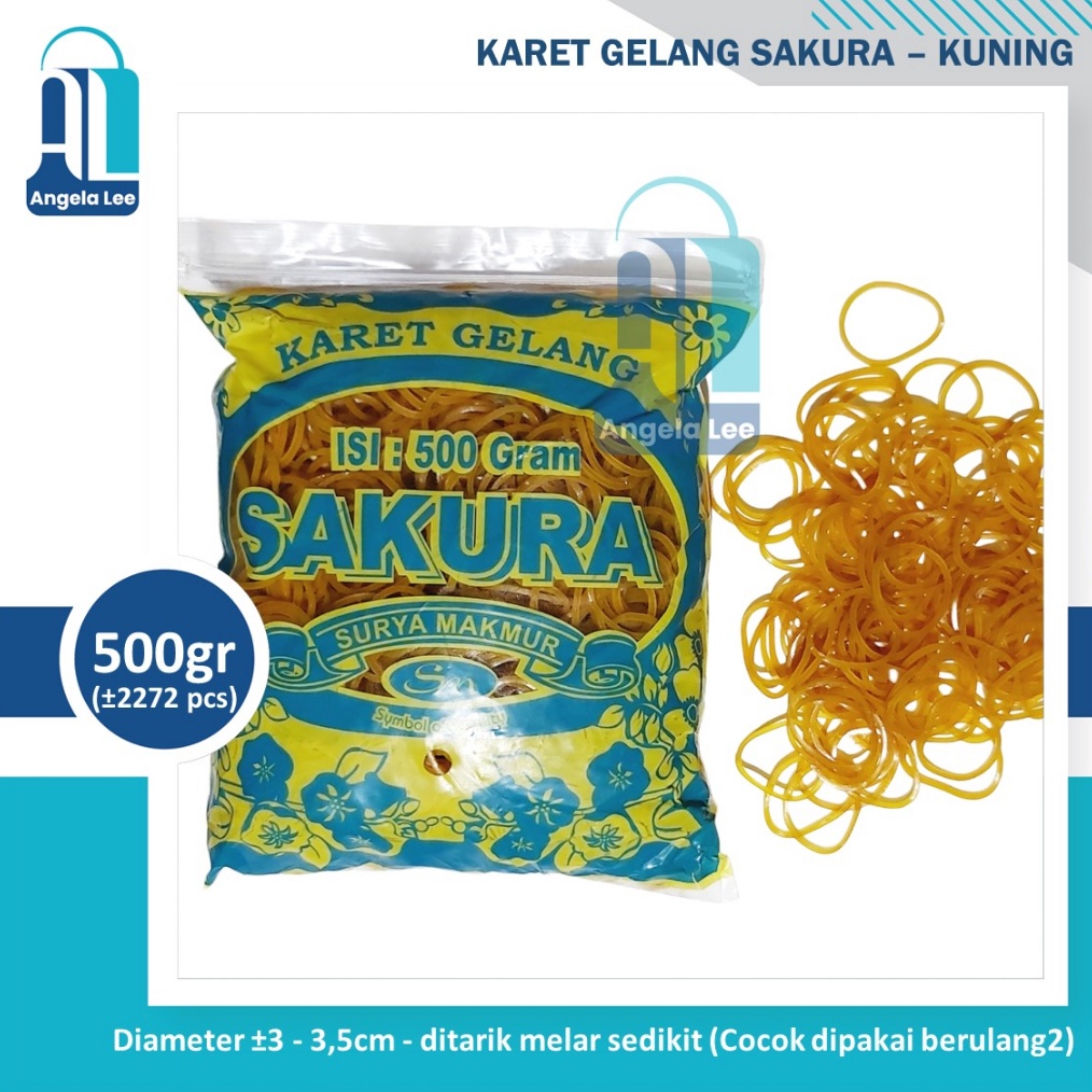 

KODE R6C Grosir Karet Gelang Kuning Sakura 14mm 5gram ikat uang duit barang plastik dapur