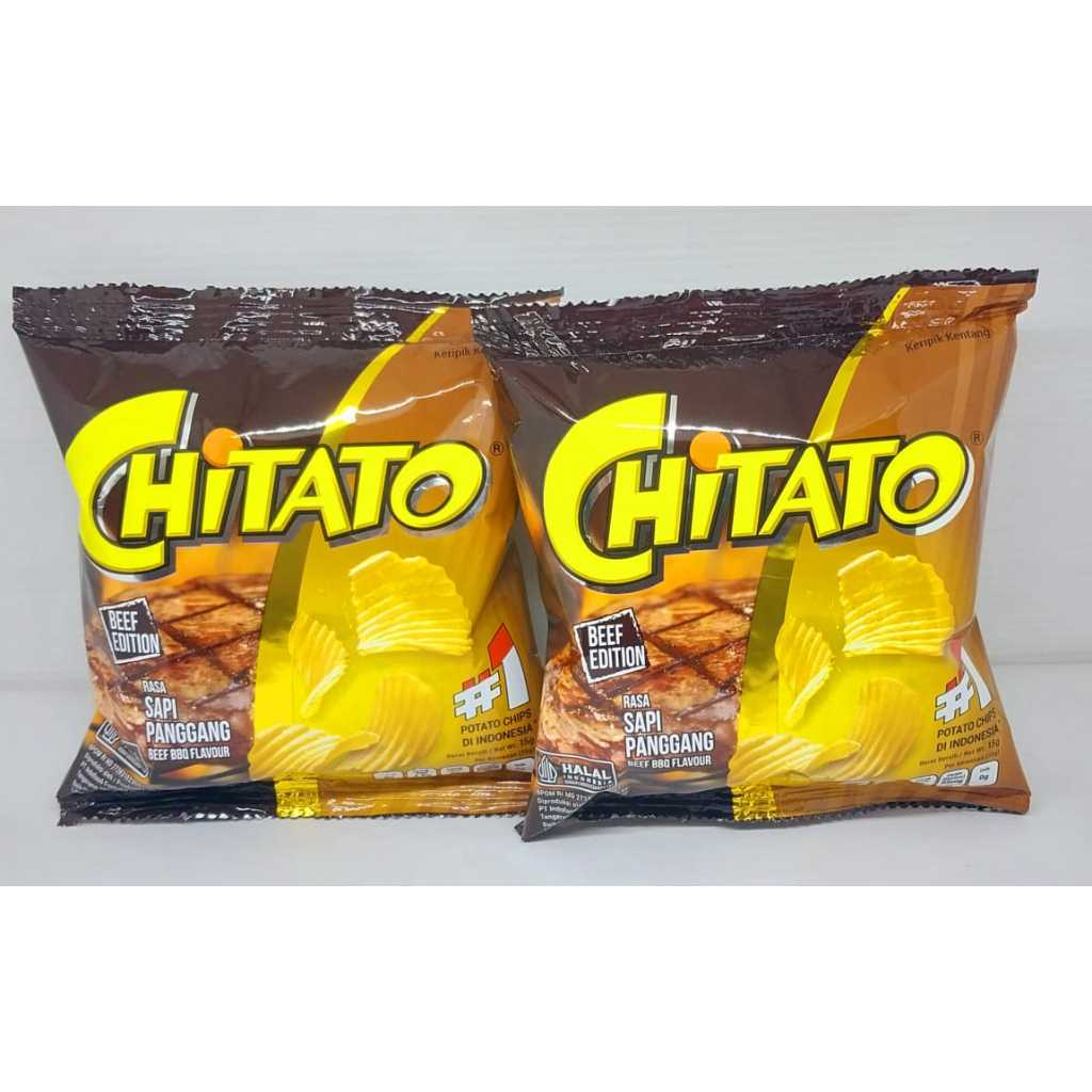 

Chiki Snack Citato Potato Chips Rasa BBQ Rencengan/1 Renceng Isi 10 Bungkus 15Gr Perkemasan