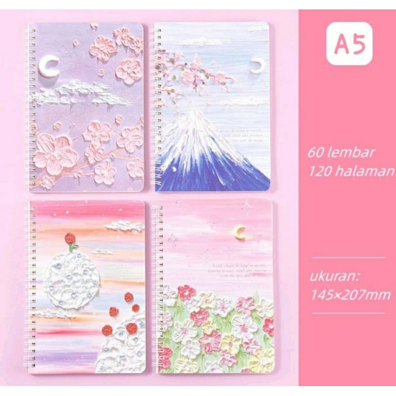 

Notebook A5 Buku diary aesthetic buku jurnal buju catatan buku note stiker