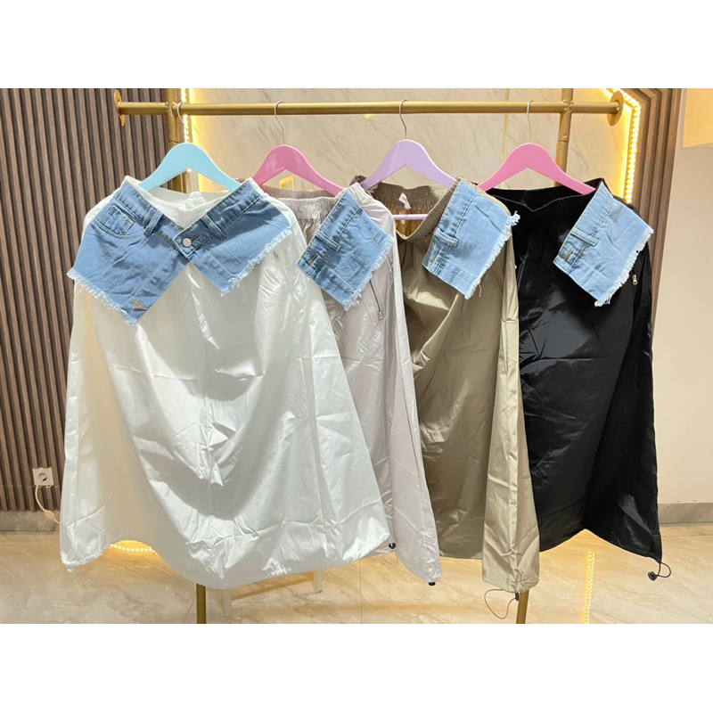 {READY STOCK} ROK CARGO RAUEL JEANS BKK CARGO SKIRT BKK ROK BANGKOK ROK BKK ROK KARGO