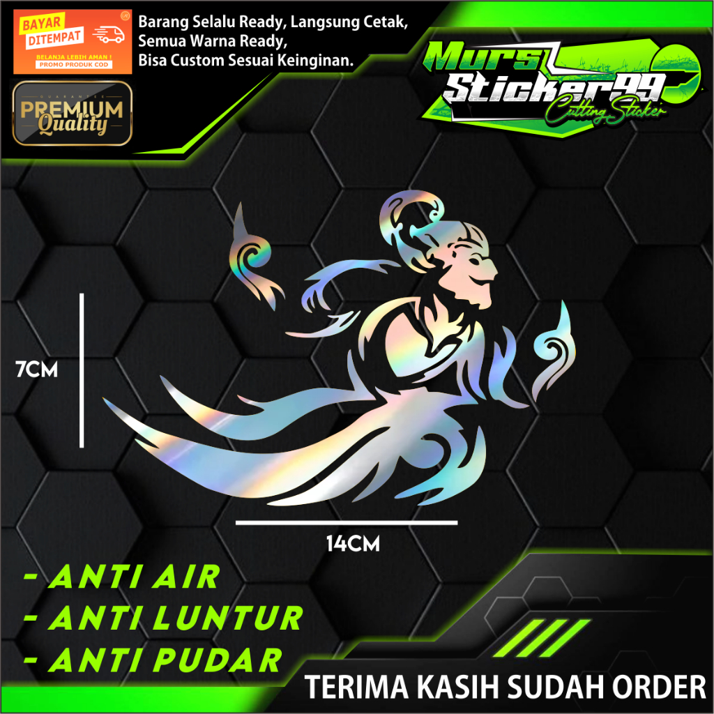 Sticker Cutting WAYANG ARJUNA KEREN Cocok Buat Mobil