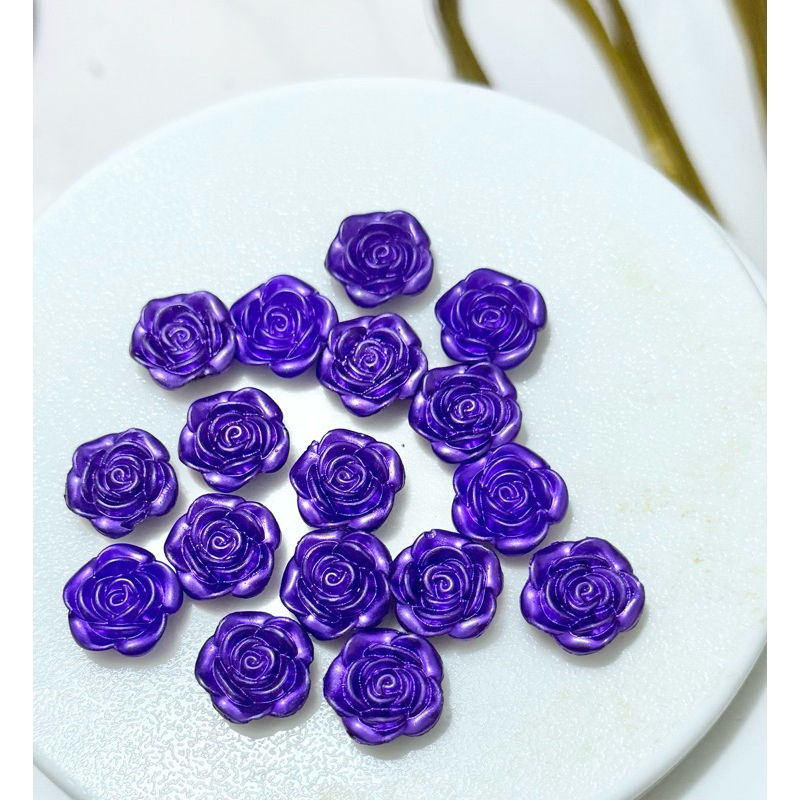 50 gr bunga mote mawar glosy / charm mawar / bunga akrilik mawar