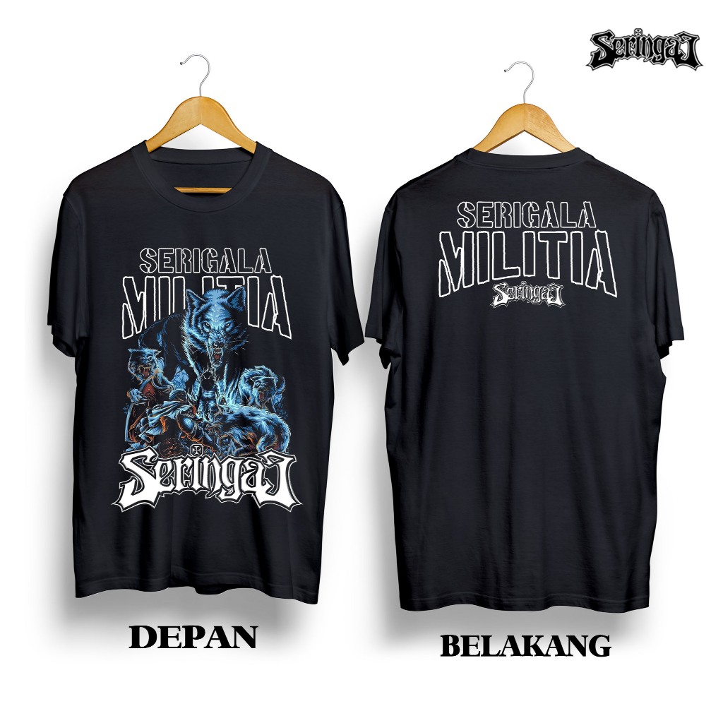 Kaos Seringai Serigala Militia | KAOS SERINGAI DISTRO BAND | KAOS MUSIK | KAOS SERINGAI | KAOS BAND 