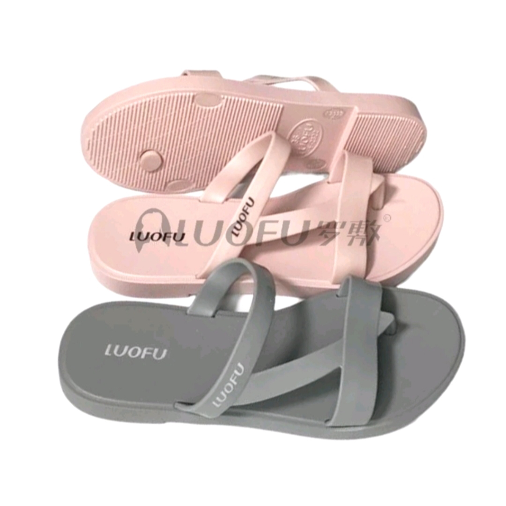 LUOFU F2322TFB-5WP Sandal Jepit Z Glitter Transparan Jelly Karet PVC Wanit