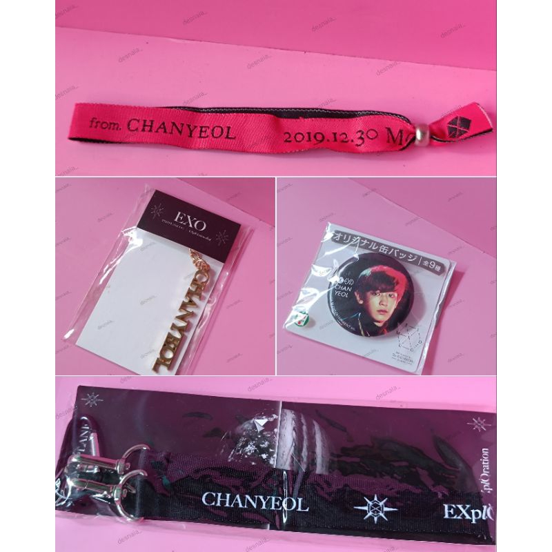 RARE GOODS MERCHANDISE OFFICIAL PCY PARK CHANYEOL EXO PIN FABRIC BRACELET CHARM STRAP KEYRING EXPLOR