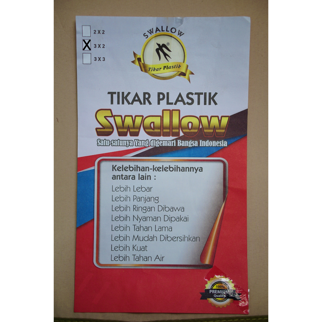 Tikar Tenun Plastik Swallow Lis - 3 x 2m - Tebal - Tikar Piknik - Karpet Plastik