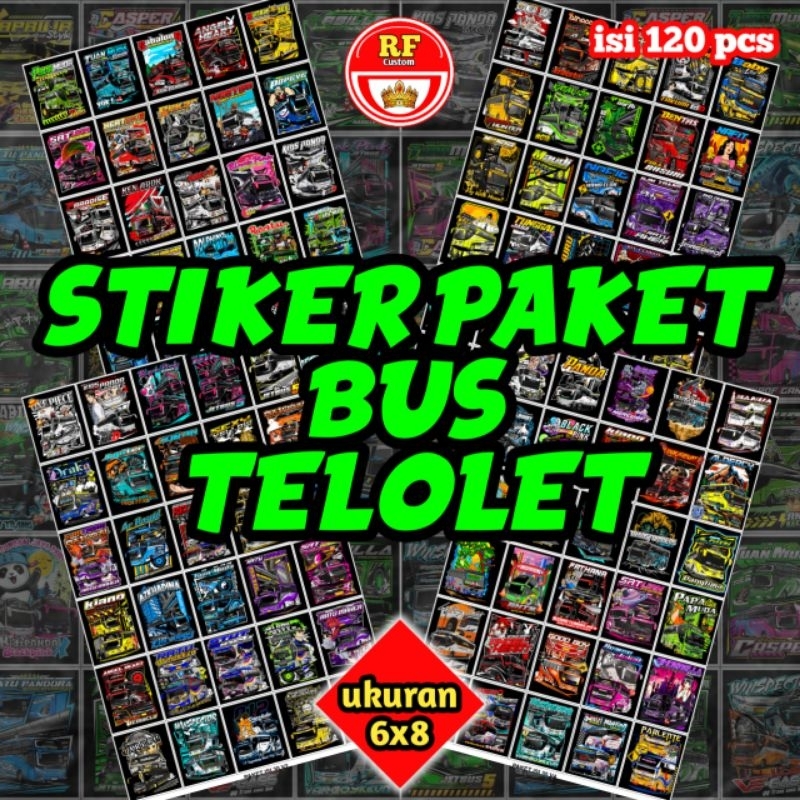 

STIKER BUS VIRAL ISI 120 PCS / STIKER BUS ARTIS / STIKER BUS BASURI / STIKER TELOLET MANIA