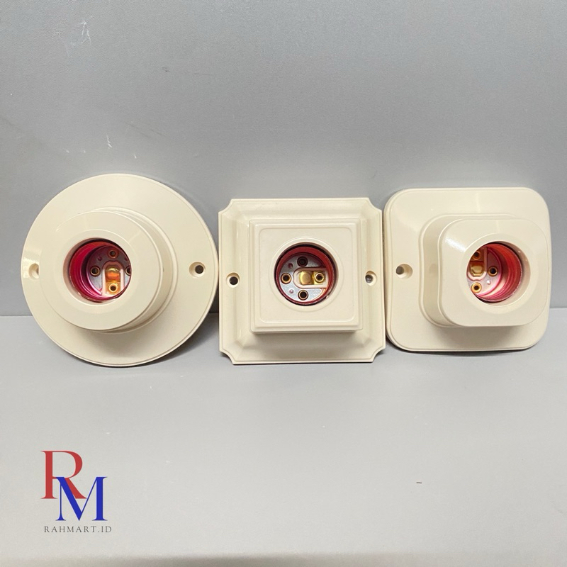 fitting lampu plafon / fitting tempel bulat kotak BROCO