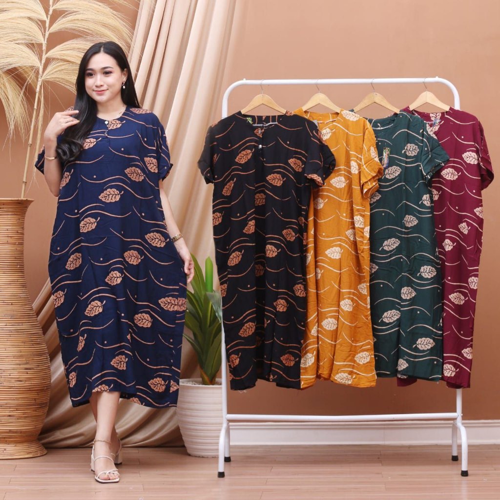 Daster Jumbo Kencana Ungu Batik Busui LD 120 - Daster Rayon Murah Kekinian