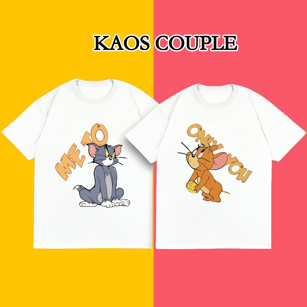 AGASA Couple Tshirt Kaos Pasangan Couple Kaos Tom Jerry Couple Kaos Katun Murah