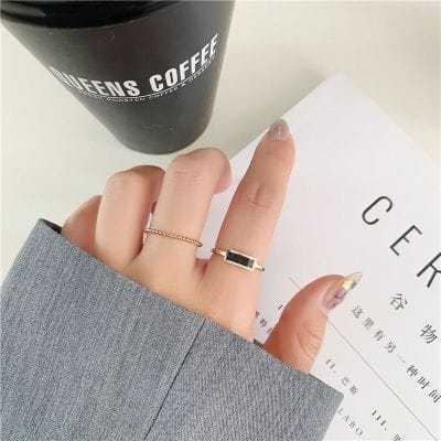 Ring Cincin Titanium Style Korea Wanita Lapis Emas 23k Anti Karat Selamanya