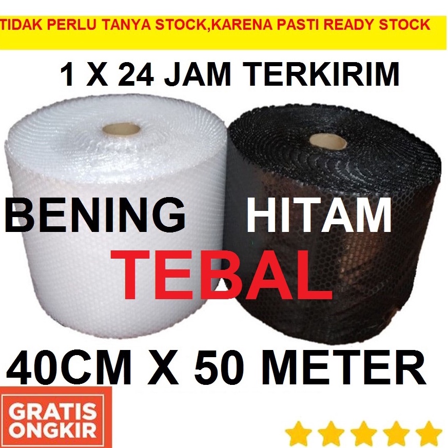 

Paket Hemat BUBBLE WRAP 4CM X 5 METER 3 CM X 5 METER HITAM BENING PUTIH SUSU TEBAL MURAH