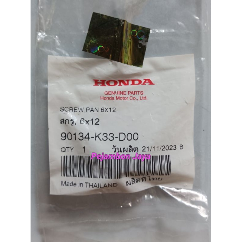 90134K33D00 SCREW PAN 6X12