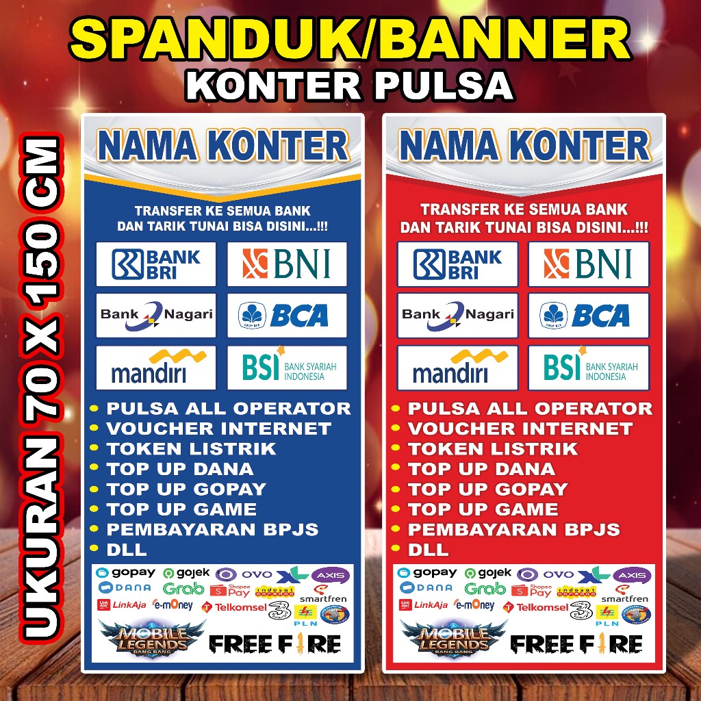 Banner / Spanduk Konter Pulsa Murah, Spanduk Pulsa, Spanduk Agen Transfer, Spanduk COD