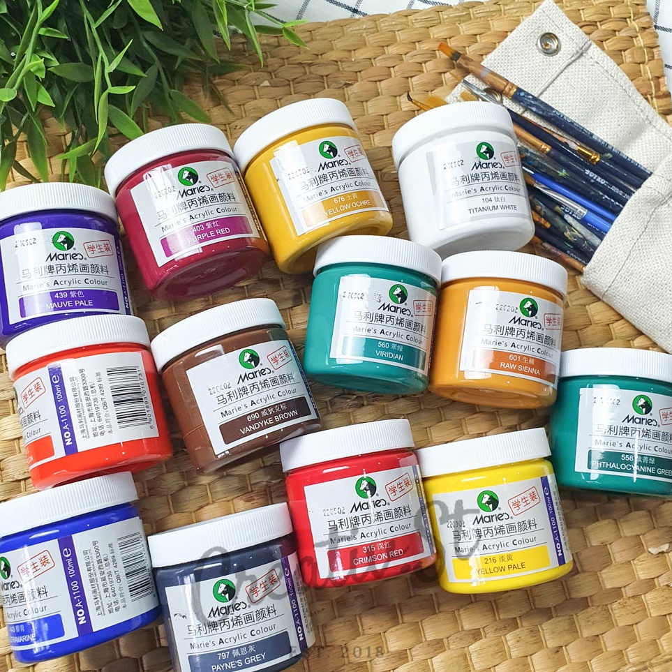 

Official Shop Maries Acrylic Paint 1 ml Acrylic Colour Satuan Cat Lukis Akrilik