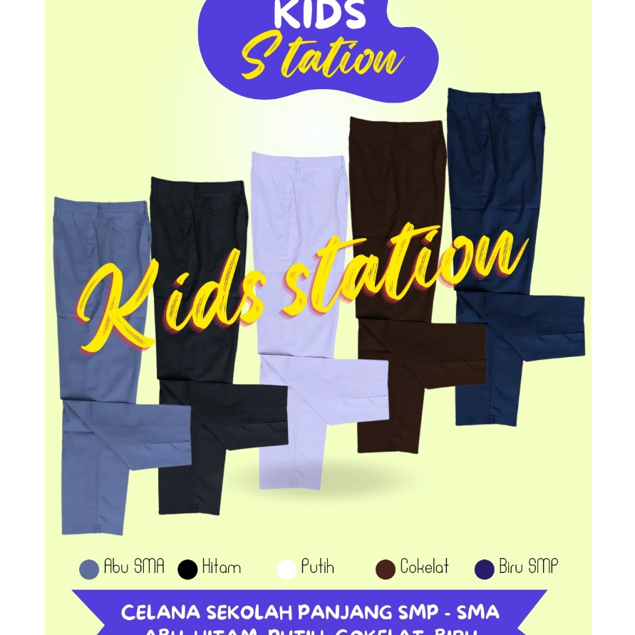 Baru Celana Sekolah Osis Pramuka Hitam Putih Sekolah SMP Panjang Biru Abu Abu Pria SMA SMK
