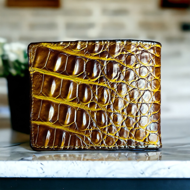 dompet pria lipat kulit buaya asli merauke