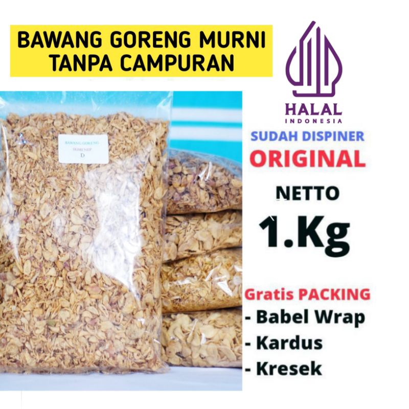 

Bawang Goreng Brebes 1kg Super Tanpa Campuran - Bisa COD
